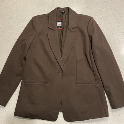 Express Women's Ponte Blazer Size XL Brown Stretch NWT