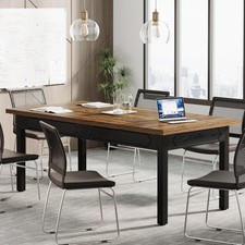 Rectangular Office Conference Table, Farmhous...