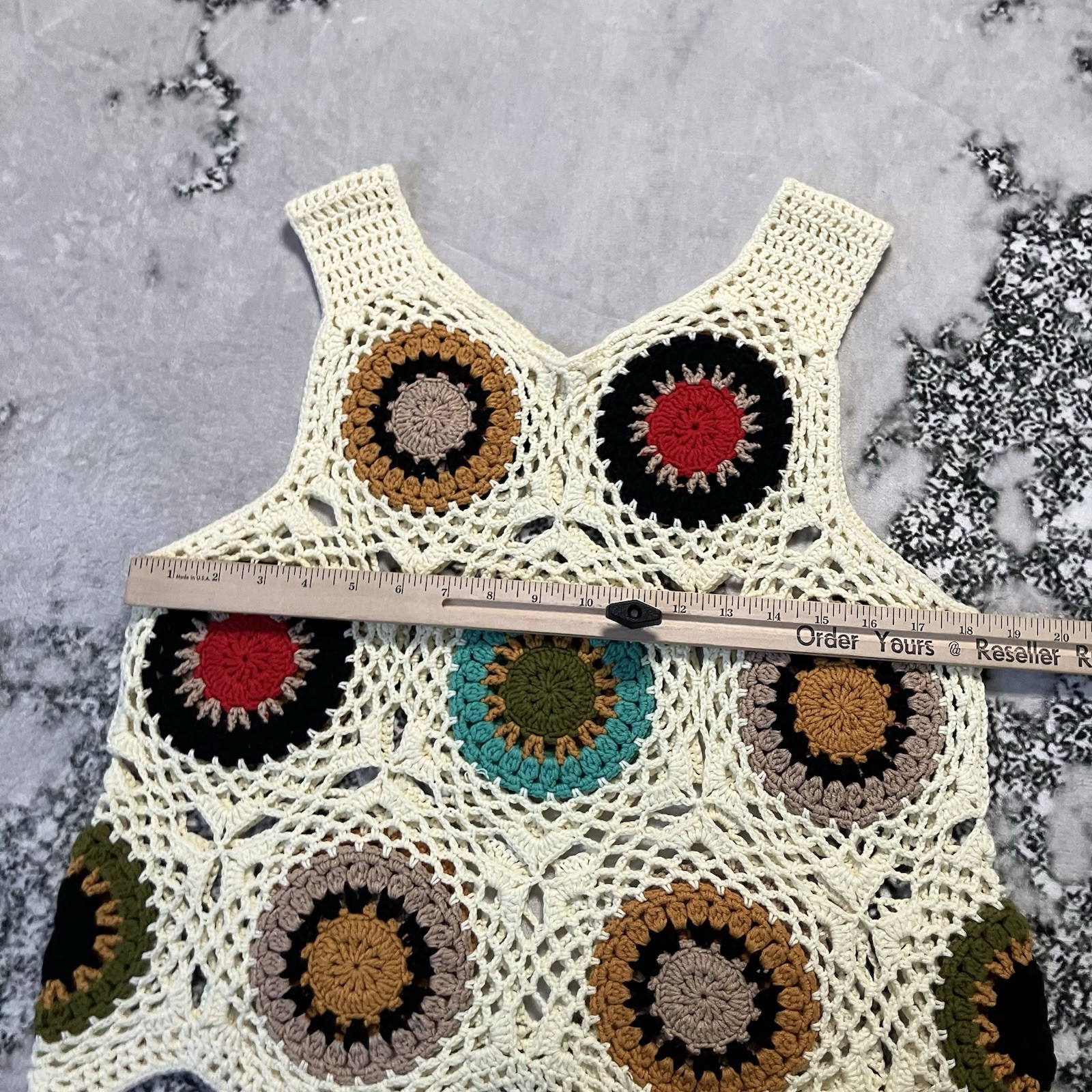 Top Crochet Patchwork Granny Square Boho Hippie F… - image 2