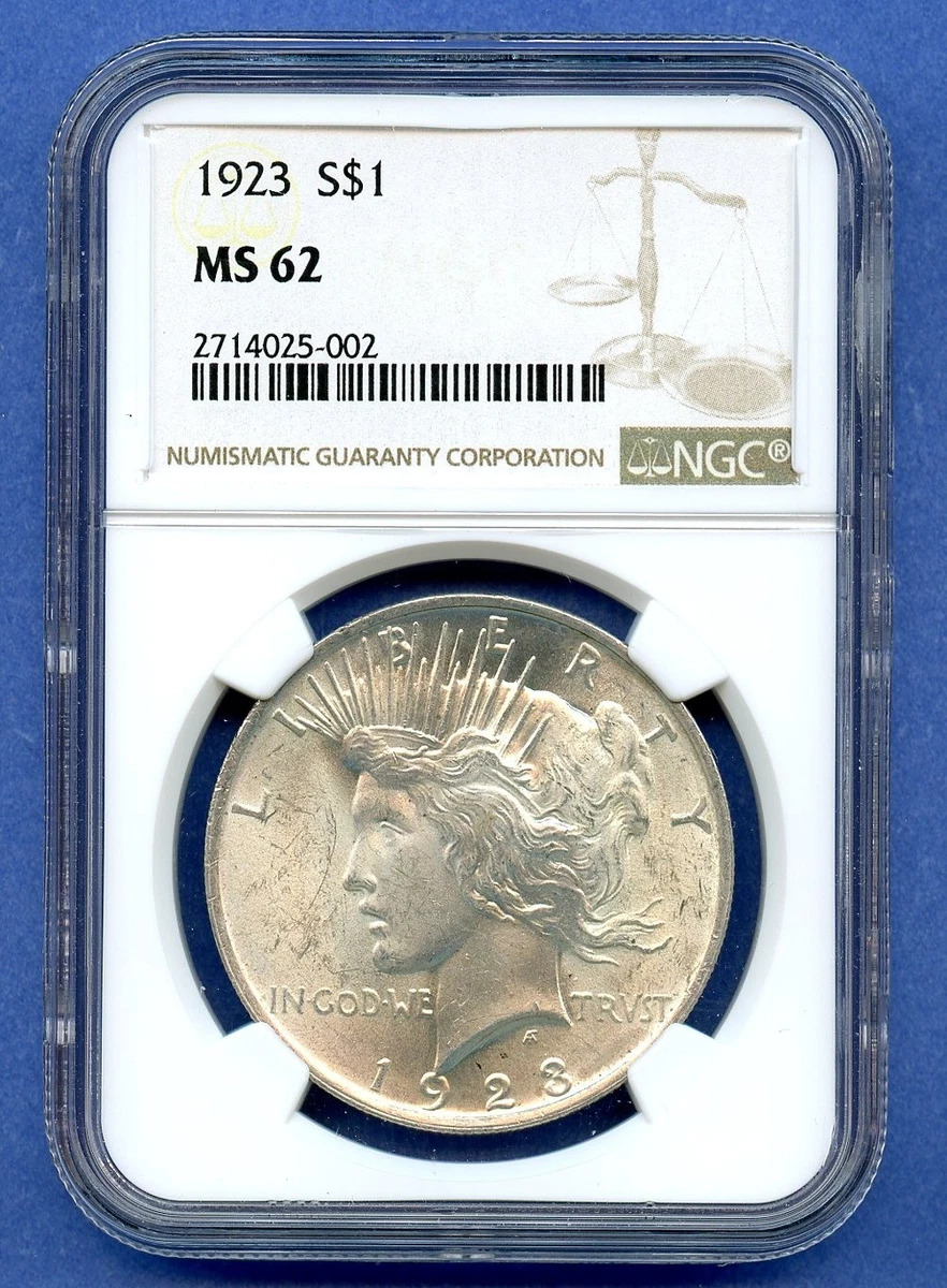 1923 Year Grade MS 62 Peace US Dollars (1921-1935) for sale | eBay