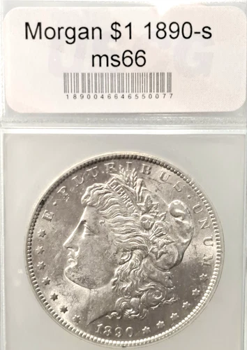 1890-S Morgan Silver Dollar GEM BU / MS U.S. Mint Toned on Reverse - WoW!   P251