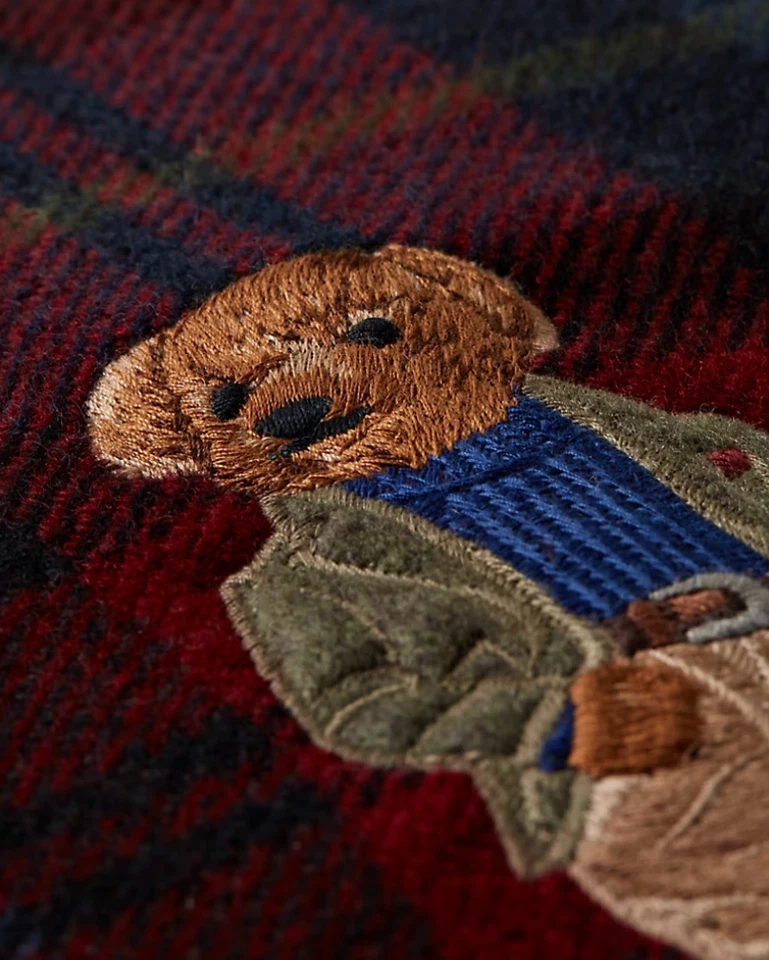 罕见全新带标签限量版 Lux Ralph Lauren 格纹红色 Polo Bear 枕头 2 件套 — 第 2/2 张图片