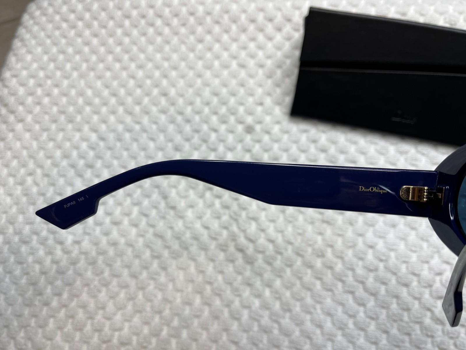 Christian Dior Oblique CD Gold Logo Blue Iconic Sunglasses with case, image 7