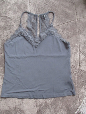 Vera Moda STRETCH-Spitzen-Top Gr. XL - Grau  NEU