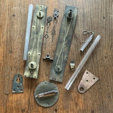 Job lot of Salvaged Antique Brass Glass & Other Barometer Mechanism & Parts