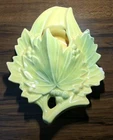 Vintage 1950 McCoy Pottery Yellow Leaf and Grapes Wall  Pocket