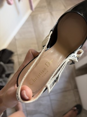 Dior J'Adior Slingback Pump Black Black Patent Calf Skin | eBay