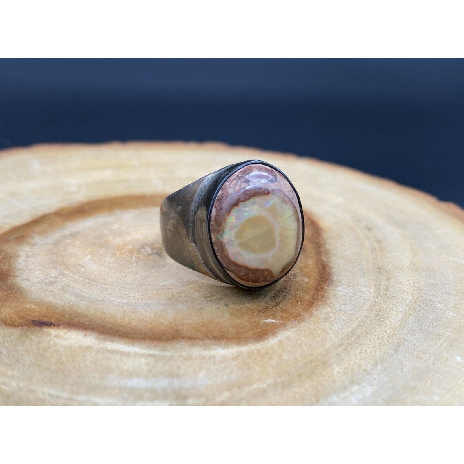 Vintage Cantera Opal Silver Statement Ring Size 6… - image 6