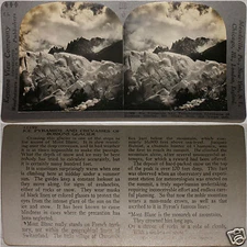 Keystone Stereoview Bossons Glacier & Mt. Blanc, Alps of 600/1200 Card Set #600