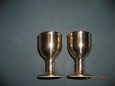 AMISH KRAFT CO, Solid Brass, Made In USA, Small Wine Goblets, Set of 2