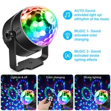 Disco Ball Light Strobe RGB Rotating Magic Ball Lights Bar KTV DJ Show W/Remote
