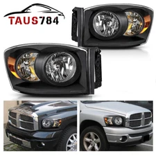 Headlights Assembly Pair for 2006-2008 Dodge Ram 1500 2500 3500 Pickup Headlamps