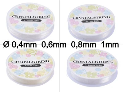 Gummiband elastisch Ø 0,4/0,6/0,8/1mm Nylonfaden Gummifaden transparent rund