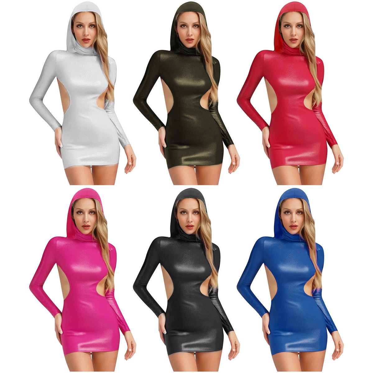 Women Costume Short Dress Long Sleeves Lingerie Tight Hollow Out Festival Sexy | eBay Women Costume Short Dress Long Sleeves Lingerie Tight Hollow Out Festival Sexy | eBay