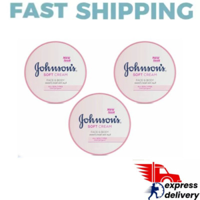 3 box  Johnson's Moisture Soft Cream WITH SHEA BUTTER 300 ml Johnsons