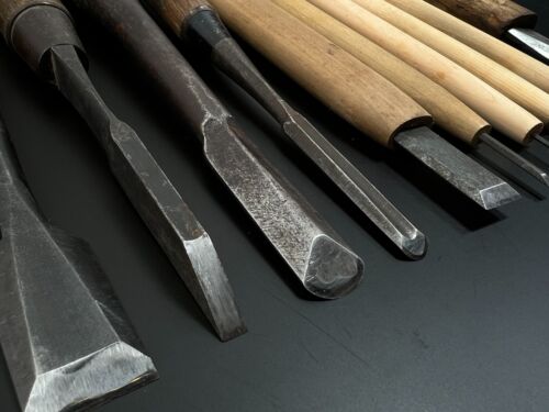 Vintage Japanese Chisel 13set Nomi /Hand Plane Saw Iron Hammer Hand Tool/d14 - Picture 3 of 24