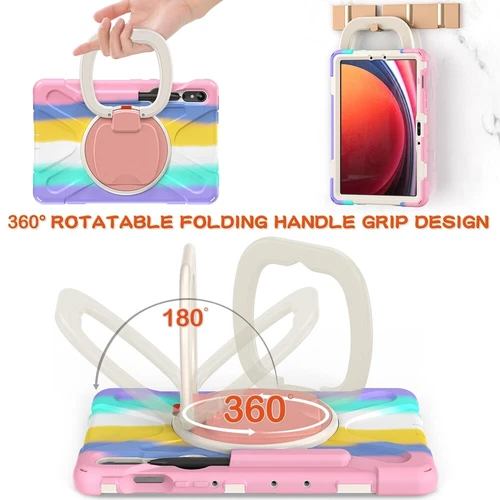For Samsung Galaxy Tab S9 Ultra S9 Plus S8 Rotating Shockproof Carry Tablet Case - 第 12/89 張圖片