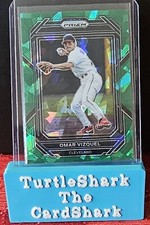 Omar Vizquel 2023 Panini Prizm Baseball Green Cracked Ice Cleveland Guardians