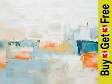 Serene Palette, Impasto Oil Texture Print 5"x7" on Matte Paper