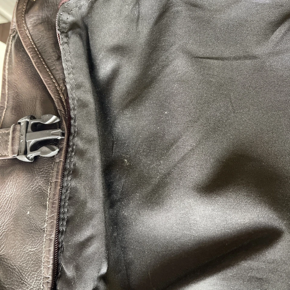 David King & Co. - Bolsa de vestuário de couro Boston 42 polegadas - Marrom escuro - Limpa - Imagem 4 de 4