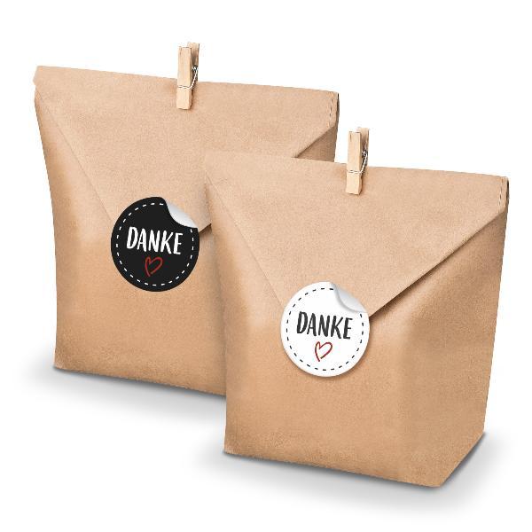 Itenga Set Danke (Motiv22 ) 24X GeschenktüTen Braun Gastgeschenk Hochzeit-image