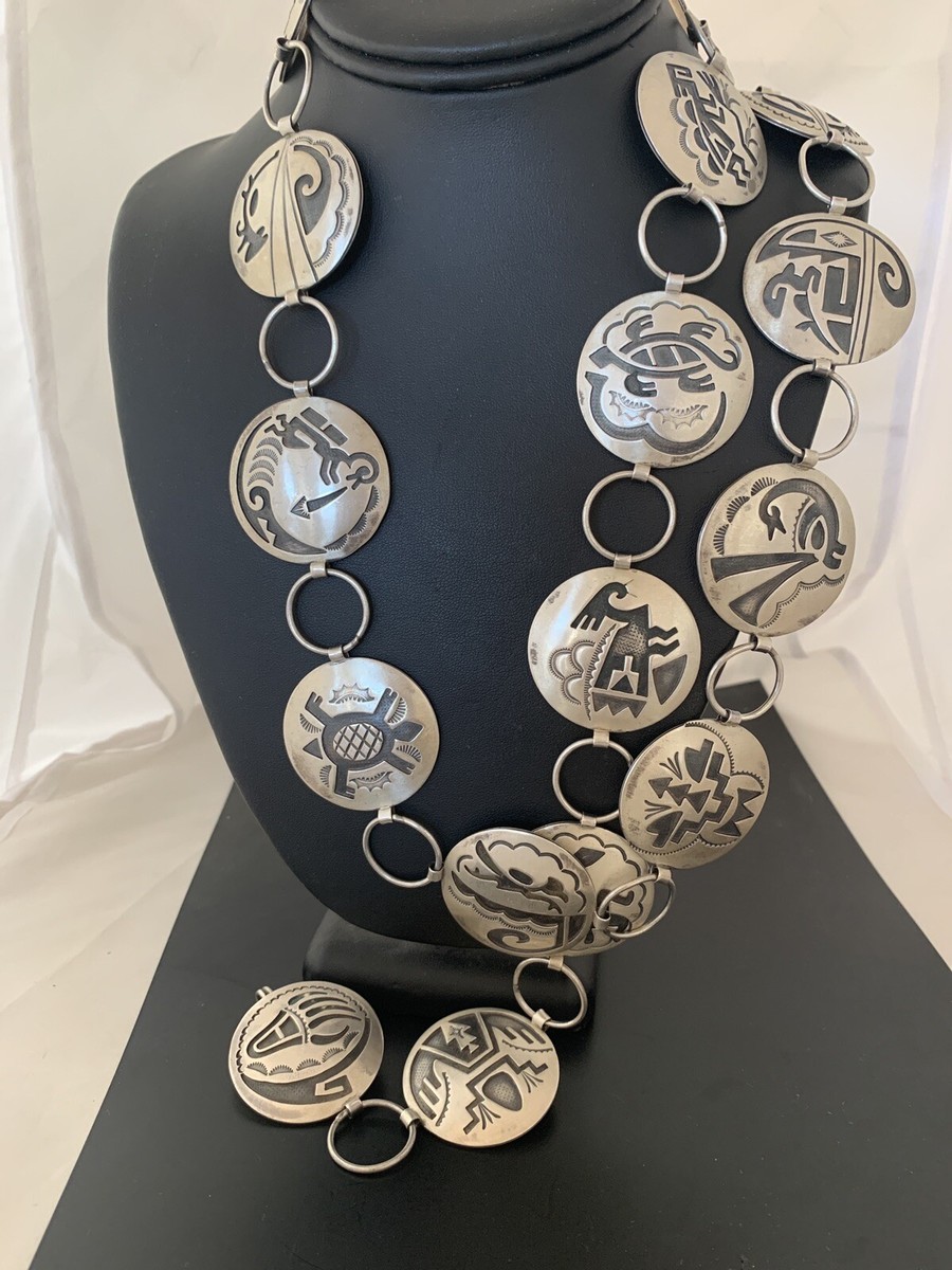 Native American Handmade Men Sterling Silver HOPI CONCHO  display picture 1