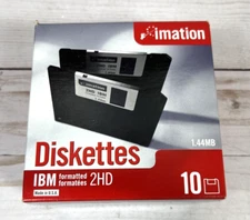 Imation IBM Formatted 2HD Diskettes 3.5" Floppy Disks 1.44MB 10-Count Box SEALED