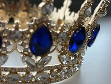 Sapphire Blue crown Gold Accent 