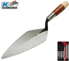 Kraft Tool RO316-11 Brick Trowel Narrow London 4-3/4 x 11In with 6" Leather Hand