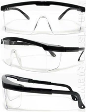 3 Pair/Pack Tuff Gard Hurricane Clear/Anti Fog Safety Glasses Telescoping Z87+