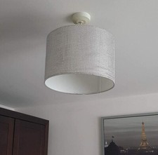 Glitzy Silver Diamante & Fabric Easy Fit Non Electric Ceiling Pendant Lamp Shade