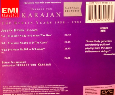 クラシック KARAJAN 101CD ヘルベルト・フォン・カラヤン/オフィシャル・リマスター