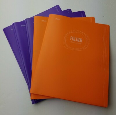 Mead 2 Pocket 3-Hole Punched Portfolio Folders Variety of Colors Lot of 5
