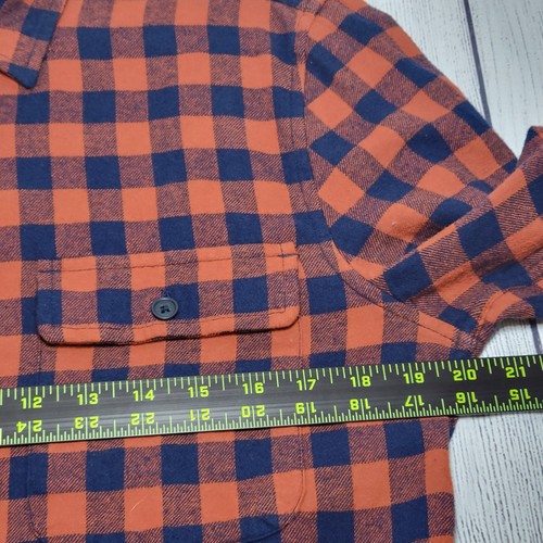 Lucky Brand Button-up Shirt Men's Small Classic Fit Long Sleeve Orange Flannel - Picture 6 of 9