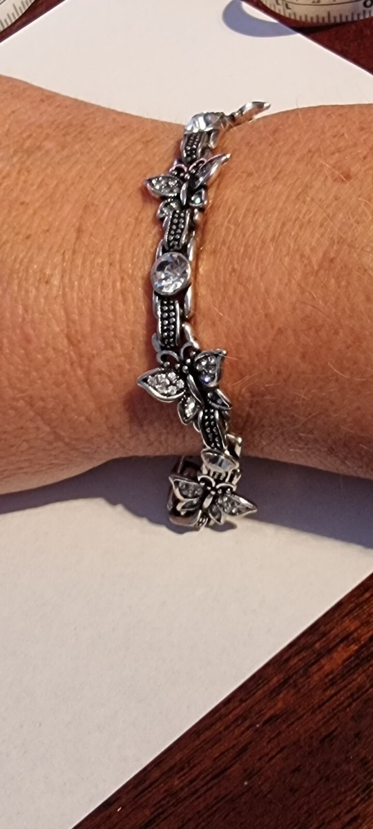 Silver Plated Crystal Butterfly Bracelet 7