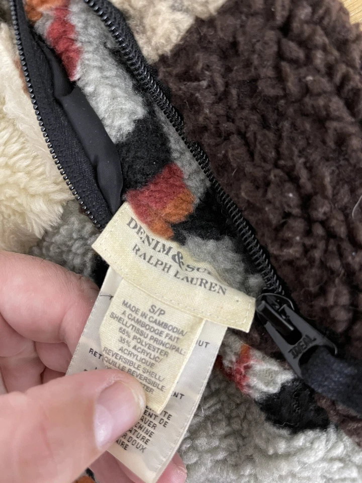 Ralph Lauren Pequeño Chaleco Suroeste Chaqueta Polo Azteca RRL Patchwork Suéter De Colección Foto 2 de 4