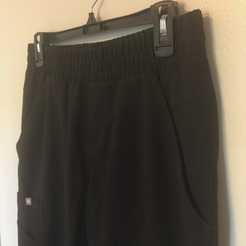 Figs Scrub Pants Kade Cargo Black Nursing Uniform Stretch Comfort Size