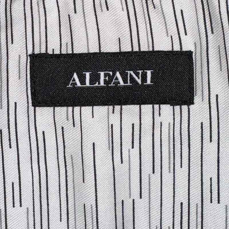 Alfani White & Black Patterned Button Down Short … - image 5