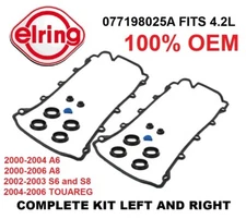ELRING OEM Engine Valve Cover Gasket Set Left Right Audi A8 V8 4.2L; 077198025A