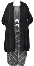 Plus Size La Bass Black Jersey Cotton Blend 2 Pockets A-line Jacket Size 28-30