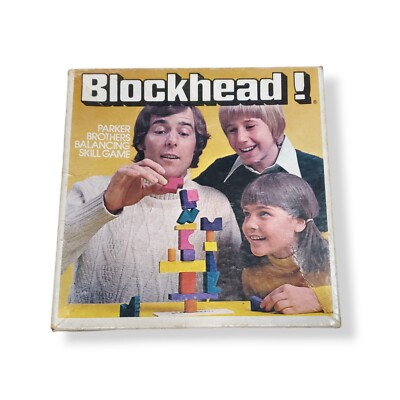 Vintage Blockhead No 37 Parker Brothers 1975 Balancing Skill Game Wood Blocks