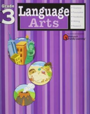 Language Arts: Grade 3 (Flash Kids Harcourt Family Learning) - Paperback - GOOD