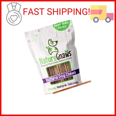 Nature Gnaws - Extra Thin Bully Sticks for Dogs - Premium Natural Beef Bones - L
