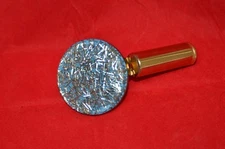 Vintage Lip Stick holder w/ mirror Purse Blue  Refillable  Gold Tone