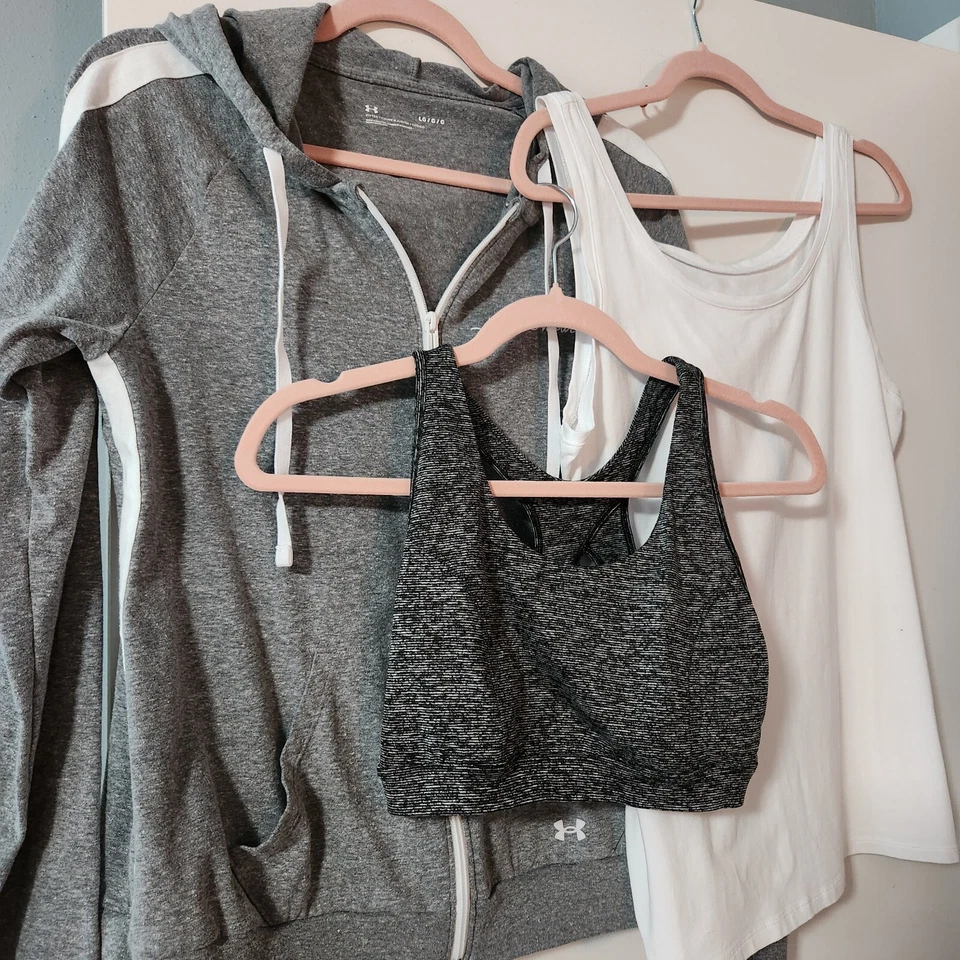 Lote (3) Under Armour Sudadera con Capucha Cremallera Lg Pendelton Camiseta sin Mangas L Tek Gear Sujetador Deportivo Lg Foto 2 de 4