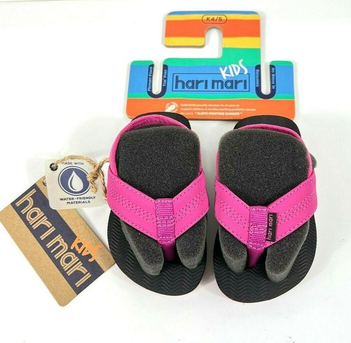 Hari Mari Kid’s Brazos Rubber Flip Flops Water-Friendly Nubuck Size 4/5 Pink New - Picture 9 of 9