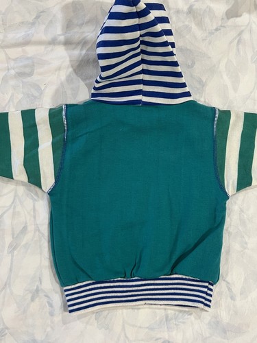 Spud Kids Vintage Retro Fleece Hoodie Jumper Green Size 0 Kids Baby - Picture 9 of 12
