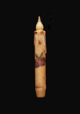 Primitive JINGLE BELL 6.75'' LED TIMER Taper Candle - Christmas