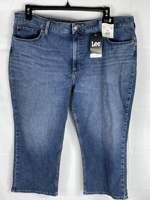 NEW Lee Jeans Women's 22 M Regular Fit Capri Mid Rise Seattle