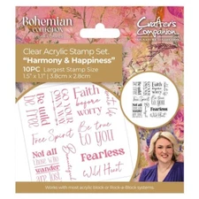 Crafter's Companion Sara Signature Bohemian Sentiments Stamp Harmony & Happiness